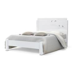 Cama Casal Com Aplique Espelho Luiza Branca