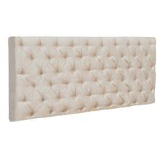 Cabeceira Painel Cristal Cama Box Casal 1,40 M Suede Bege Drossi