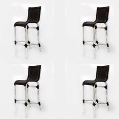 Conjunto de 4 Banquetas JL Haiti em Alumínio