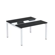 Mesa Plataforma Dupla com Pé de Aço para Coworking 110x120 Pdc11/12/2p Preto/Branco
