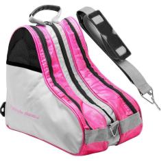 Bolsa Para Patins Com Alça E 3 Divisórias Reforçada Rosa