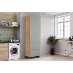 Paneleiro de Cozinha Modulado Marquesa c/ 2 Portas e 2 Gavetas 70cm Nature/Verde - Nesher