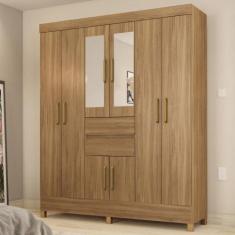 Guarda Roupa Casal 8 Portas Com Espelho e 2 Gavetas Paranaguá - Demóbi