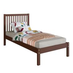 Cama De Solteiro Lucy De Madeira Maciça Com Lastro Walnut