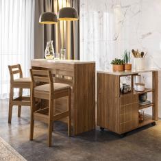 Conjunto Gourmet Com 02 Banquetas Cedro Gold 51C