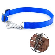 Coleira Guia 1.5cm Ajustavel Elo Torcido Aço Adestramento
