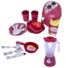 Cozinha Infantil Menino Eletro Brinquedo Comida 17 Peças - Altimar