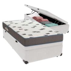 Cama Box Solteiro Com Bau Ortobom D33 Light Branco