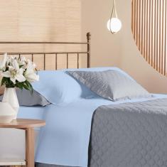 Jogo De Cama Casal 200 Fios Privilege - Andreza Azul Brisa