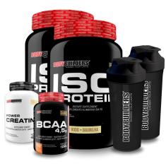 KIT 2x Whey Protein Iso Protein 900g + 2x BCAA 100g + 2x Creatina + 2x Coq - Bodybuilders-Unissex