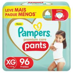 Fralda Calça Pampers Premium Care Pants XG 11 a 15kg 96 Unidades, XG, 