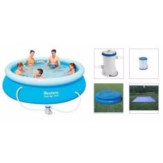 Piscina Bestway 3638 Litros Inflável com Capa Forro Bomba Filtro 110v