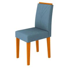 Kit Com 2 Cadeiras Estofadas Amanda Ype Suede Azul - New Ceval