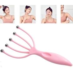 Massageador Cabeça Esferas Bola Metal Couro Cabeludo Relaxamento Massagem Corporal Pescoço Costas Pernas Anti Stress Massafem Manual Massageador Garra-Luiggi Presentes®