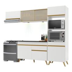 Armário de Cozinha Compacta 252cm com Leds Veneza Up Multimóveis V2016