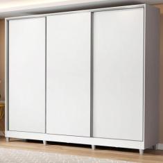 Guarda Roupa Casal Madesa Royale 100% MDF 3 Portas de Correr com Pés, 