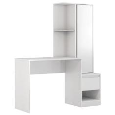 Escrivaninha Com Armário 1 Porta 1 Gaveta Office Morada D02 Branco - M