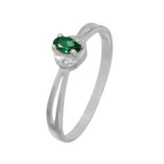 Anel Jasmine Prata - Cod 656 - Carlitos Joias, Verde esmeralda, 23