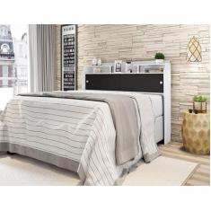 Cabeceira Elisa Casal Framar Box 1,38cm Branco / Preto