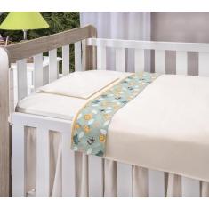 Lençol de Berço para Bebe Menino azul 3 Peças Algodão  Safari Animais 