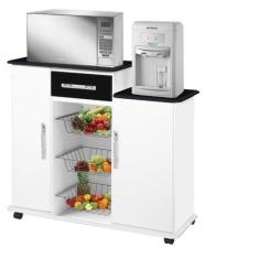 Fruteira Balcao Orq 02 portas Branco / Preto / Marmorizado - PASSE BEM