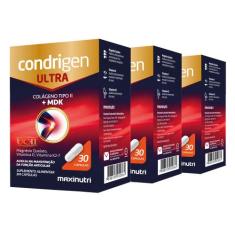 Kit 3 Condrigen Ultra Colágeno Tipo 2 MDK UCII 30 Cápsulas - Maxinutri