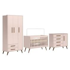 Quarto de Bebe Q Encanto Retrô Rosa Qmovi