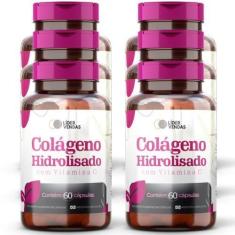 Colágeno Hidrolisado c/ vitamina c - 60 cáps kit com 6 potes - LIDER V