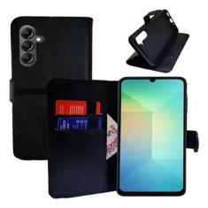 Capa Capinha Carteira Preta + Pelicula de Vidro 3D Para Samsung Galaxy