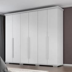 Guarda Roupa Casal Everet 6 Portas de Bater 5 Gavetas - Zanzini