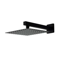 Ducha Chuveiro 20x20 Black Fosco Slim Inox Com Braço 36 Cm