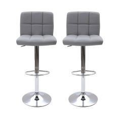 Kit 2 Banquetas Giratórias Gomos Cinza Cinza