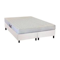 Cama Box Queen: Colchão Anatômico Herval AG65 Frontier + Base CRC Courano White(158x198)