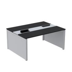 Mesa de Plataforma Dupla para 2 Pessoas Corporativa 130x140/2p Preto/Cinza