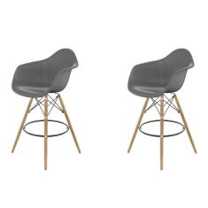 Banqueta para Sala de Jantar Arm Pp Dsw Cinza Brasão