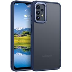 Rayboen Capa para Samsung Galaxy A32 5G, película fosca translúcida, antiarranhões, parte traseira de silicone macio, capa protetora à prova de choque slim fit para Samsung A32 5G, azul fosco