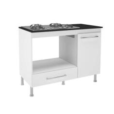 Balcão para Cooktop 105cm Indekes 6086-491, Branco com Preto