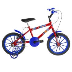 Bicicleta de Passeio Reforçada Infantil Juvenil Bicicleta de Passeio Ultra Bikes Esporte Kids Dragon Aro 16 Vermelho/Azul