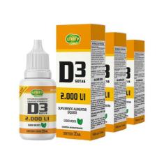 Kit 3 Vitamina D3 2.000 Ui Unilife Menta 20Ml