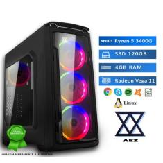 Computador Gamer AEZ Powered By Asus AMD Ryzen 5 3400G, 4GB, SSD 120GB