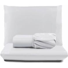 Jogo De Lençol Pratik Peletizado Queen 3 Peças Barato - Branco