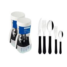 Faqueiro Talheres Leme Inox 40 Peças Tramontina Preto
