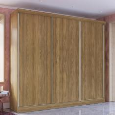 Guarda-roupa Casal 100% Mdf Kappesberg 3 Portas De Correr 8 Gavetas Nogueira