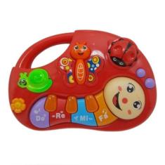Brinquedo Piano Teclado Infantil Musical Centopeia - TZE KIDS, Vermelh