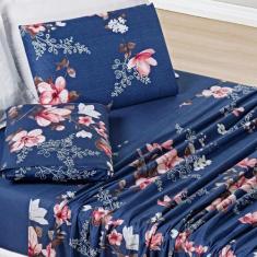 Jogo De Lençol King Size Estampado Nyla 200 Fios Toque De Seda Avere -