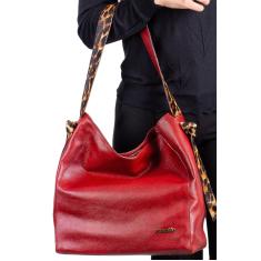 Bolsa sacola de ombro em couro estampado Mara