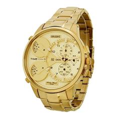 Relógio Orient Masculino Dourado Analógico mgsst003 c2kx