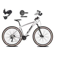 Bicicleta Aro 29 Ksw Xlt 27v K7 Câmbio Shimano Deore Freios Hidráulicos Suspensão Trava Pneus Bege-Unissex
