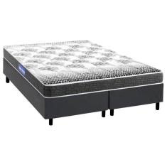 Cama Box King: Colchão Espuma Probel Guarda Costas Resistente + Base CRC Courano Gray(193x203)