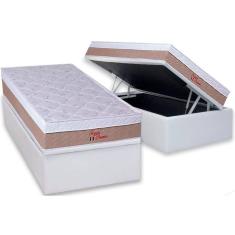 Cama Box Baú Solteiro: Colchão Anatômico Orthoflex Foggia Premier + Base CRC Courano White (88x188)